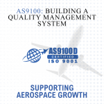 AS9100 quality management system article cover with aerospace certification logo, aircraft background, and aerospace growth theme.