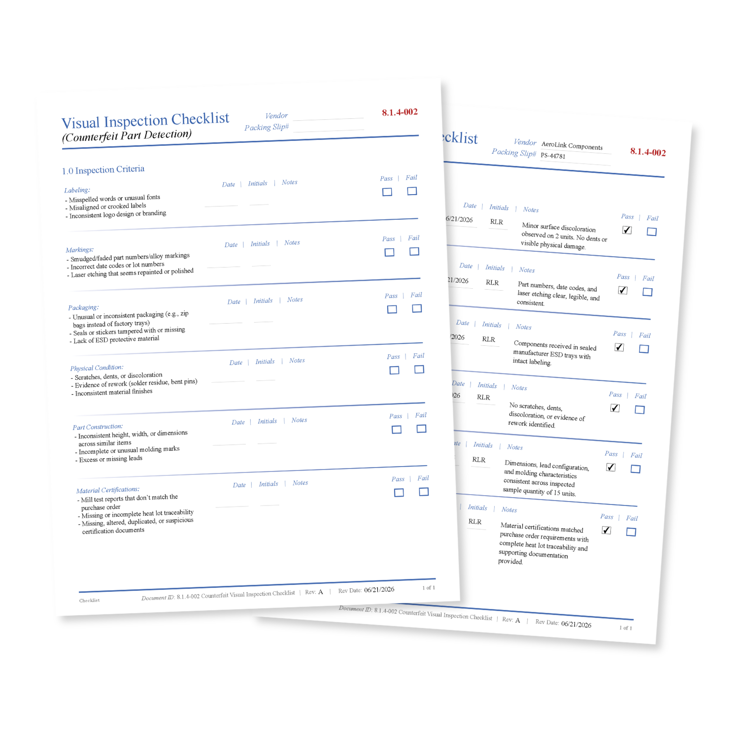 Vusual Insection Counterfeit Visual Inspection Checklist - AssessmentDrive
