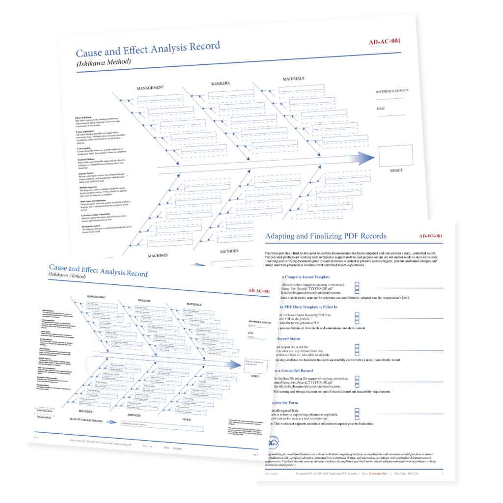 Cause & Effect Analysis Record (Ishikawa Method)