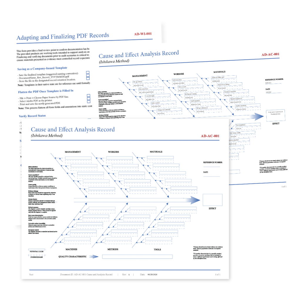 Cause & Effect Analysis Record (Ishikawa Method)