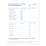 Receipt Inspection Checklist